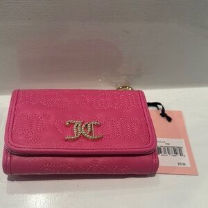 NWT Juicy Couture Pink Lovely Girl Double Sided Trifold Wallet.